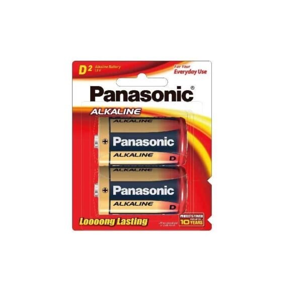 Panasonic Alkaline D-Size Battery – Pack of 2- LR-20T/2B